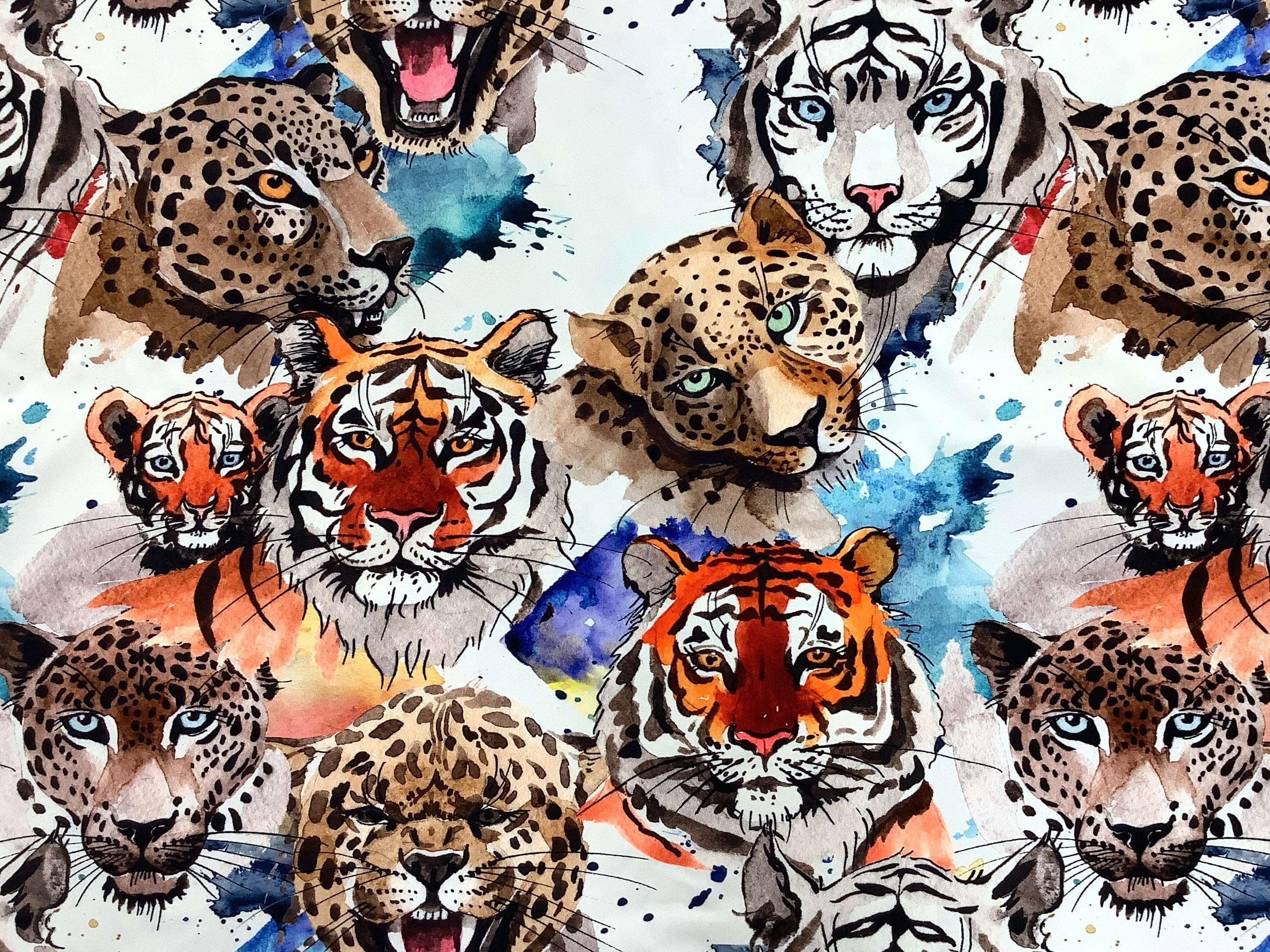 Cat Crew Print Spandex