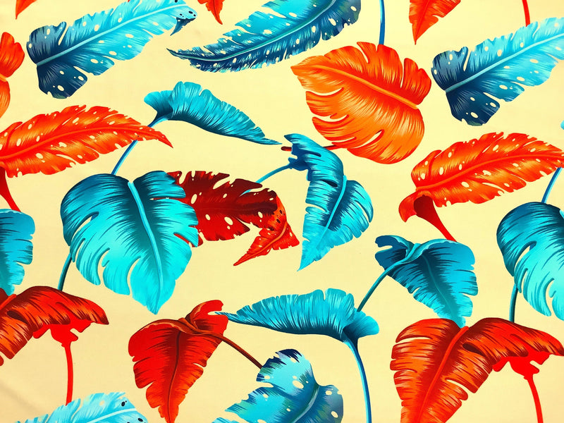Sun Leaf Print Spandex