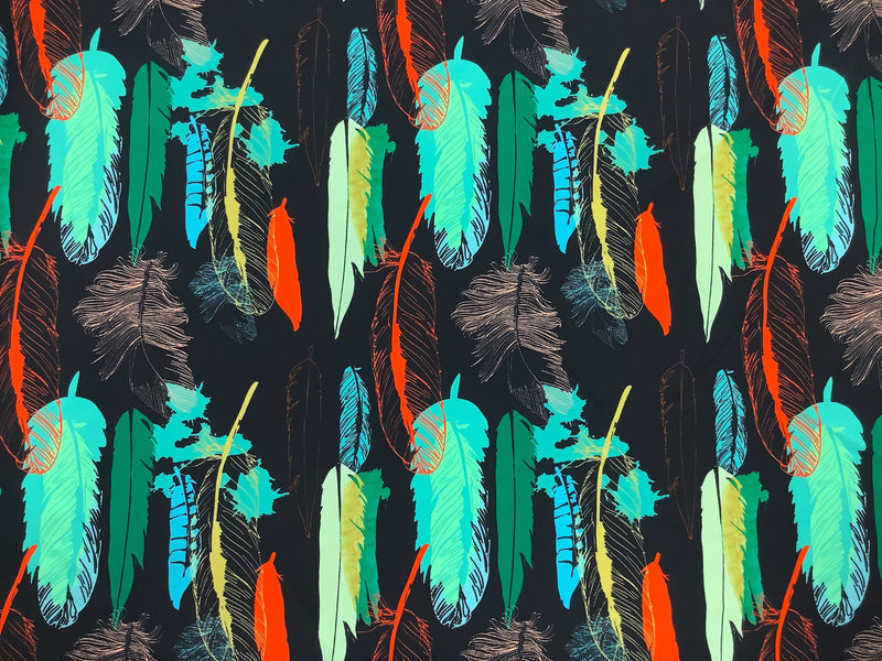 Wind Feathers Print Spandex